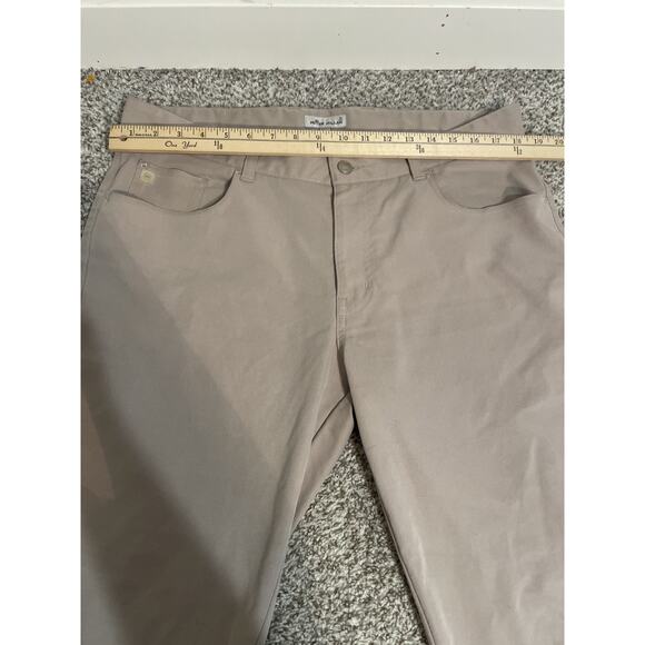 Peter Millar Pants Mens 36x32 Ultimate Sateen 5 Pocket Stretch Chino Khaki Tan - Picture 10 of 13